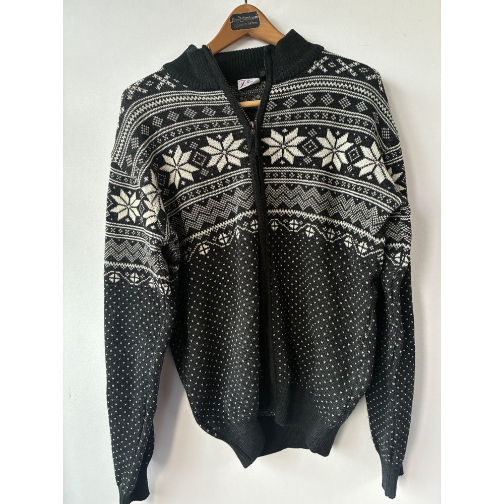 Vrikke Norwegian Wool Cardigan Sweater Multicolor Fair Isle Irene Haugland Men L